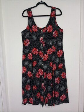 Floral Sleeveless Button-Up Midi Dress By Olivia James Size L